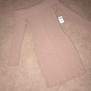 Tan/Nude Midi Sweater Dress